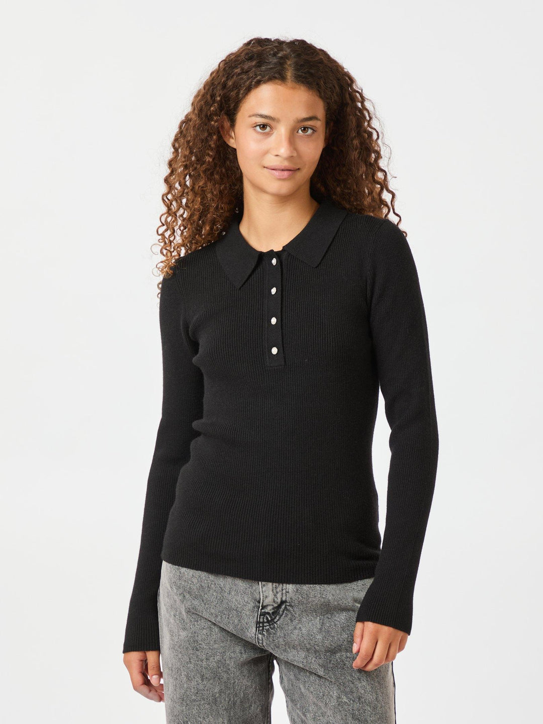 Panama Knit Blouse Black