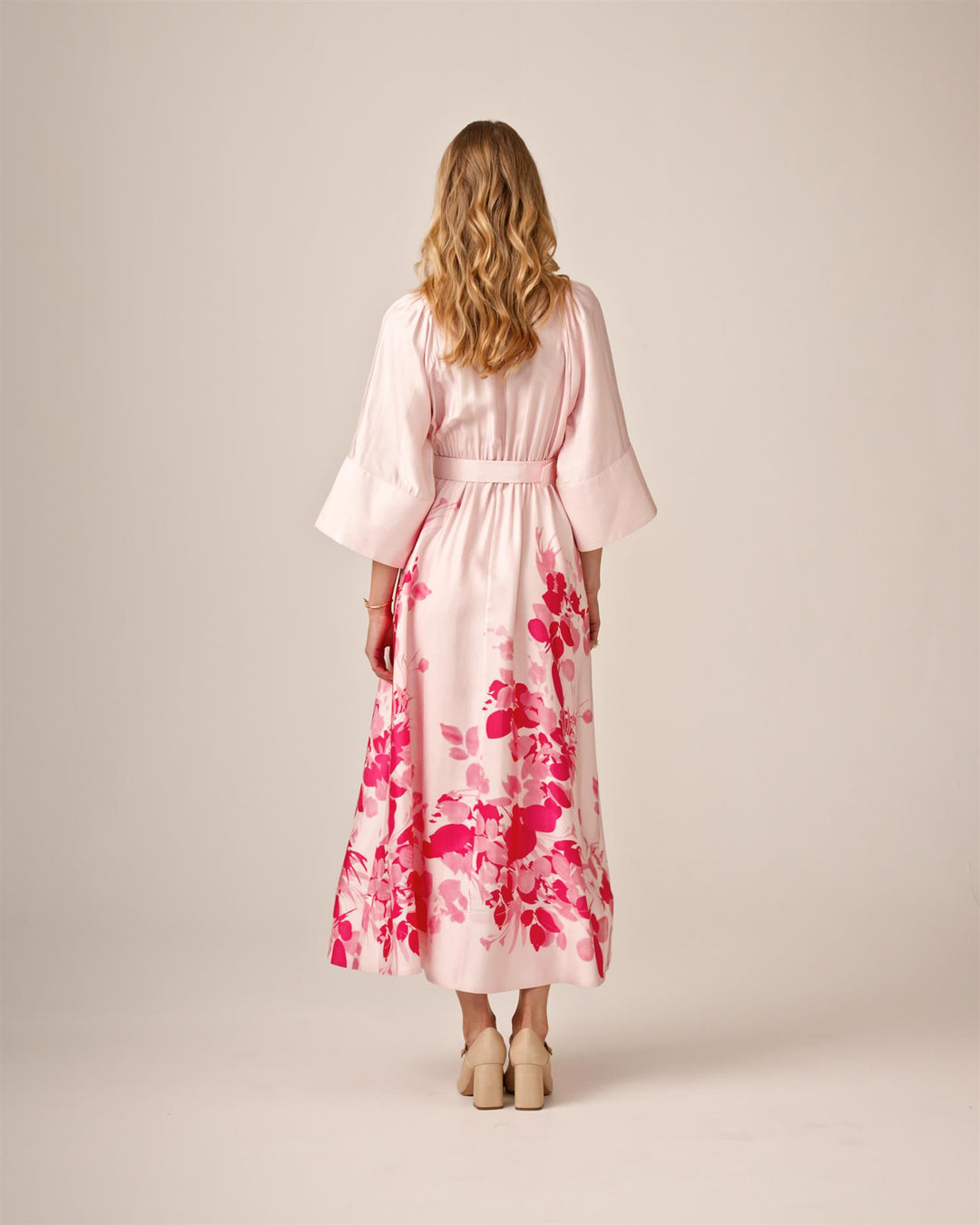 Viscose Collared Dress Pink Field