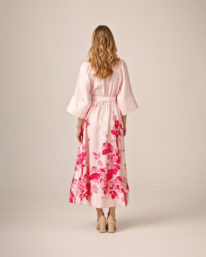 Viscose Collared Dress Pink Field