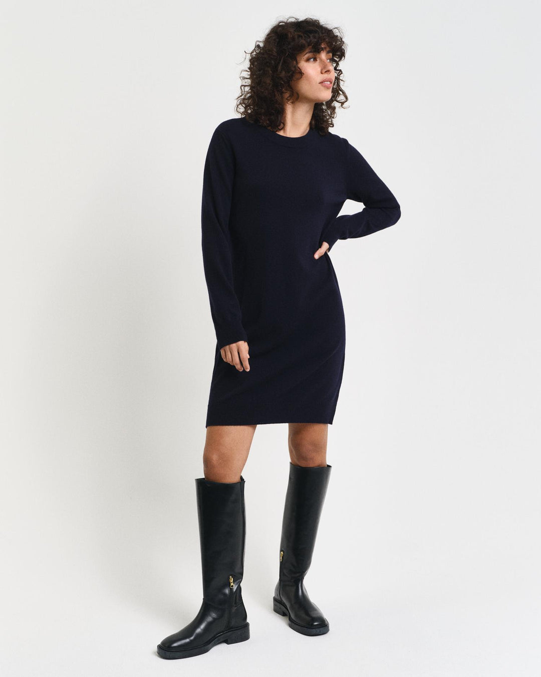 Superfine Lambswool Dress Evening Blue