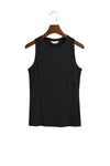 High Neck Ribbed Tank Top black