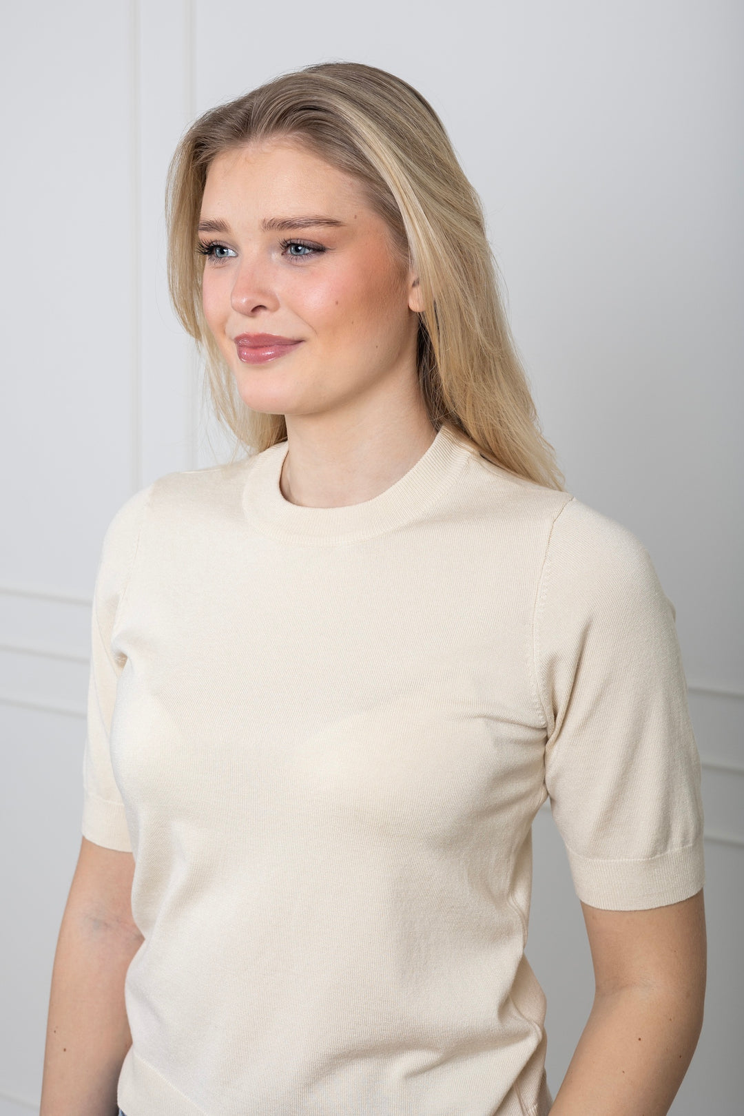 Yaslena Ss Knit Pullover Birch