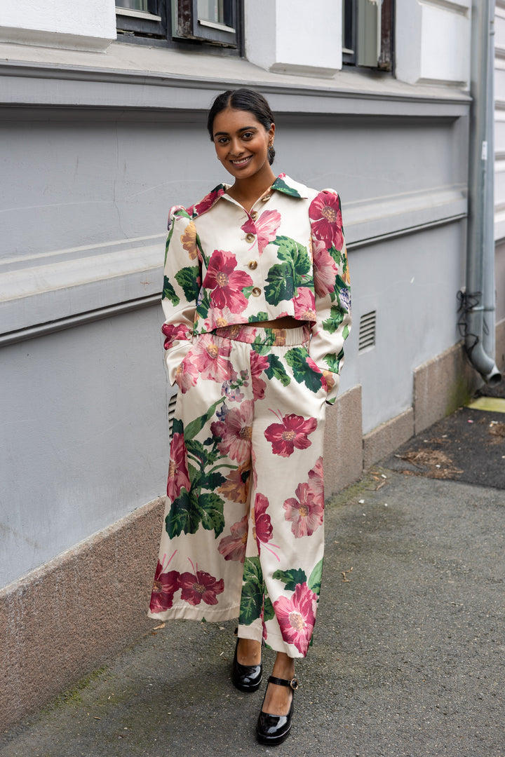 Tailored Satin Jacket Night Bloom