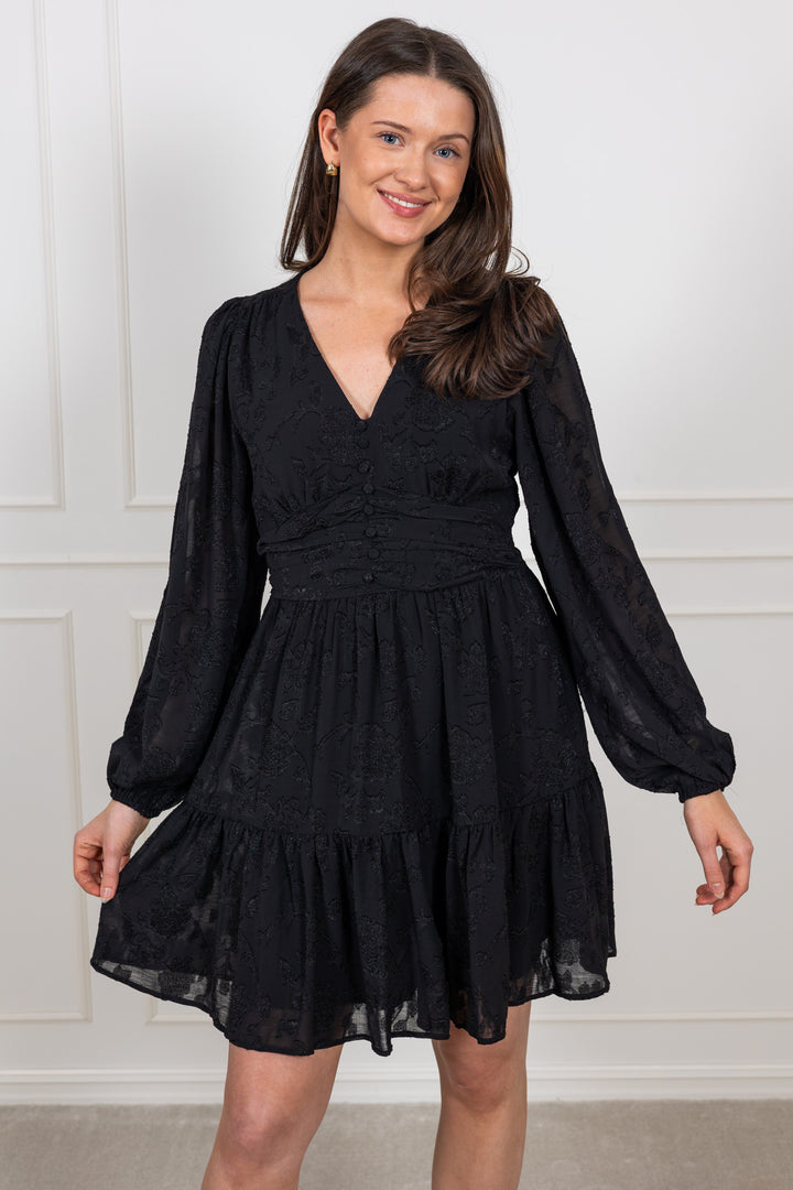 Rihana Burnout Dress Black