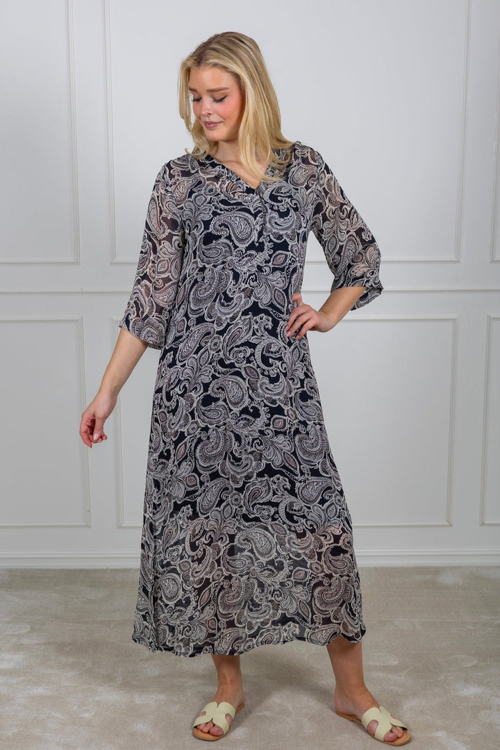 Berit Dress After Midnight Paisley Print