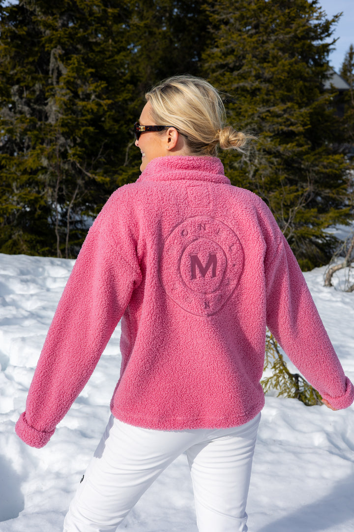 Annie Zip Sweater Bright Pink