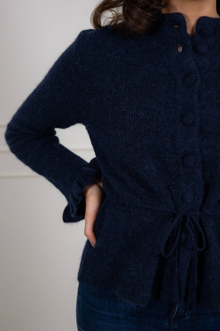 Yasthellis Ls Knit Cardigan Navy Blazer