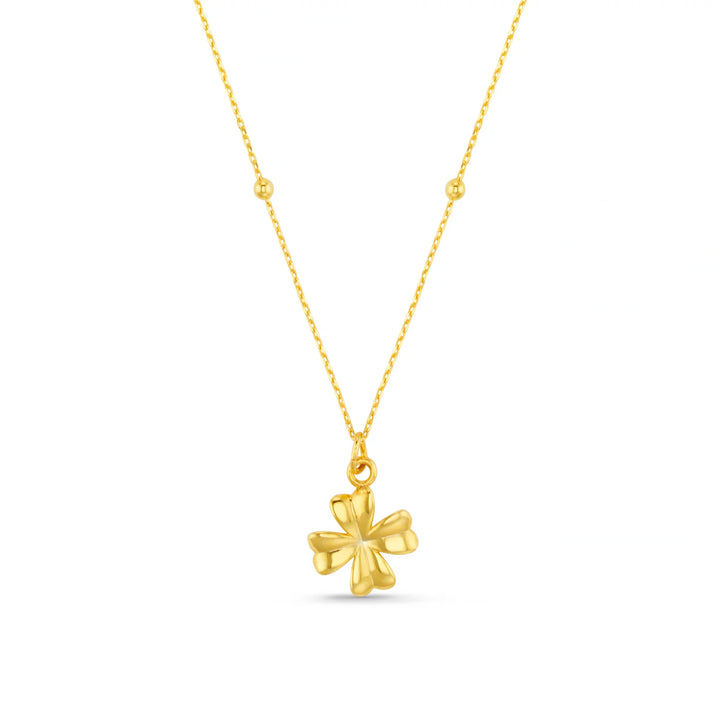 Clover Charm Necklace Pale Gold