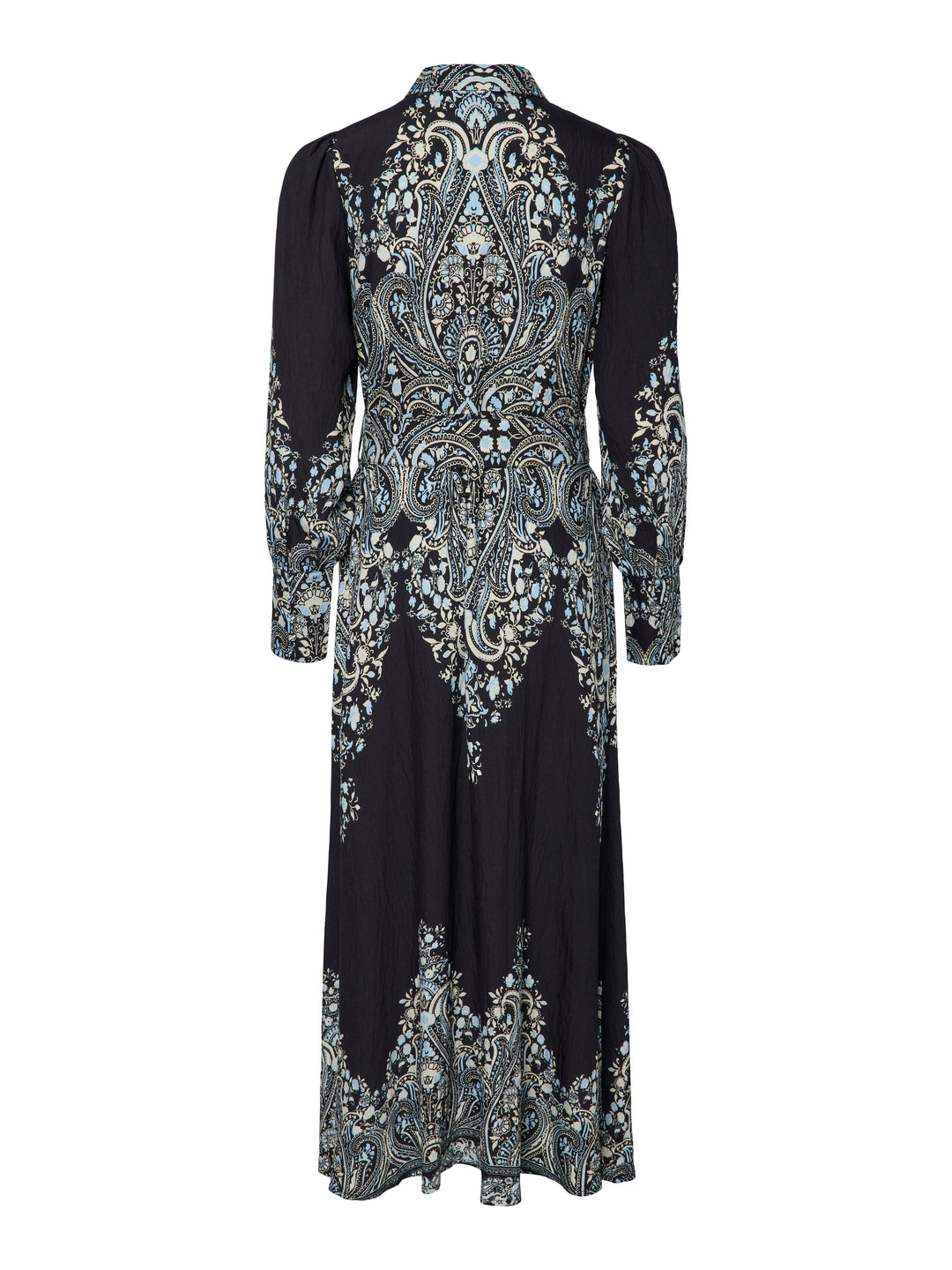 Yasbirma Ls Long Shirt Dress Black Birma Print