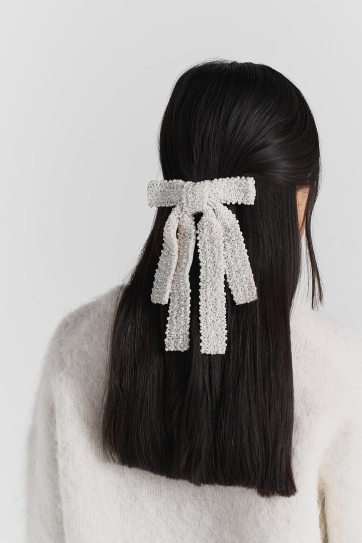 Alba Beaded Bow Off White | Accessories | Smuk - Dameklær på nett