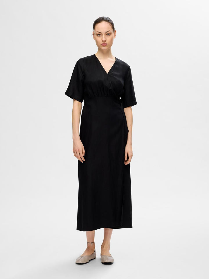 Allesandra 2/4 Ankle Wrap Dress Black | Kjoler | Smuk - Dameklær på nett