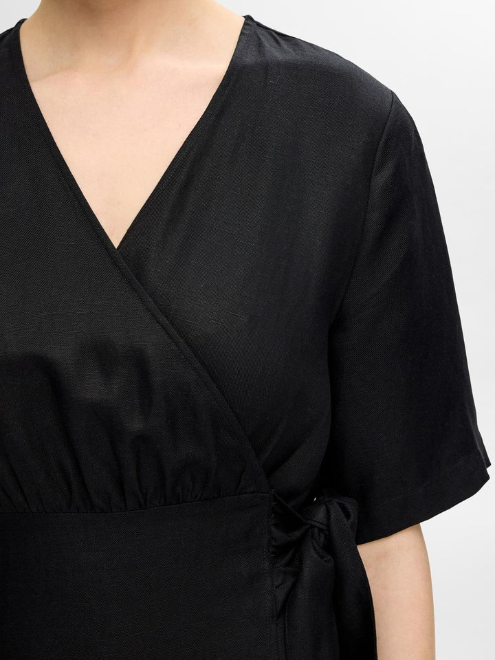 Allesandra 2/4 Ankle Wrap Dress Black | Kjoler | Smuk - Dameklær på nett