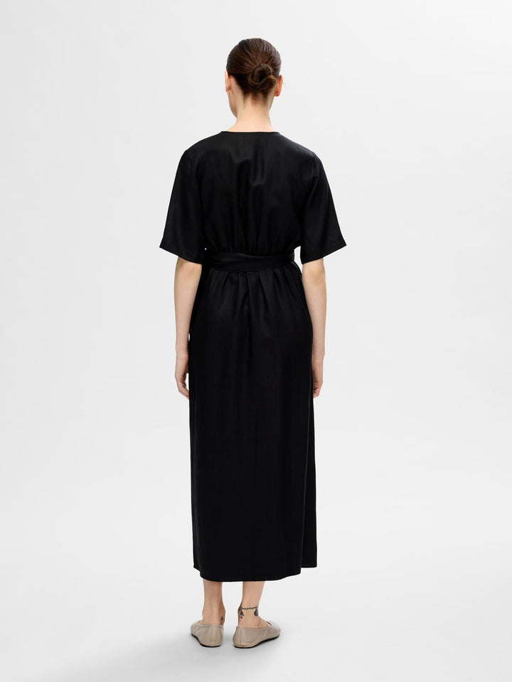 Allesandra 2/4 Ankle Wrap Dress Black | Kjoler | Smuk - Dameklær på nett