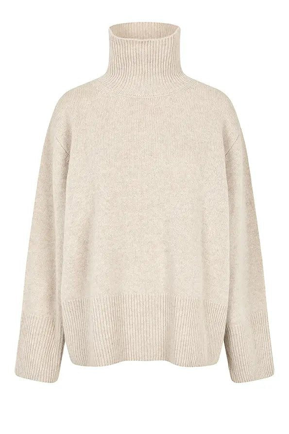 Alpha Knit T - Neck Pumice Stone | Genser | Smuk - Dameklær på nett