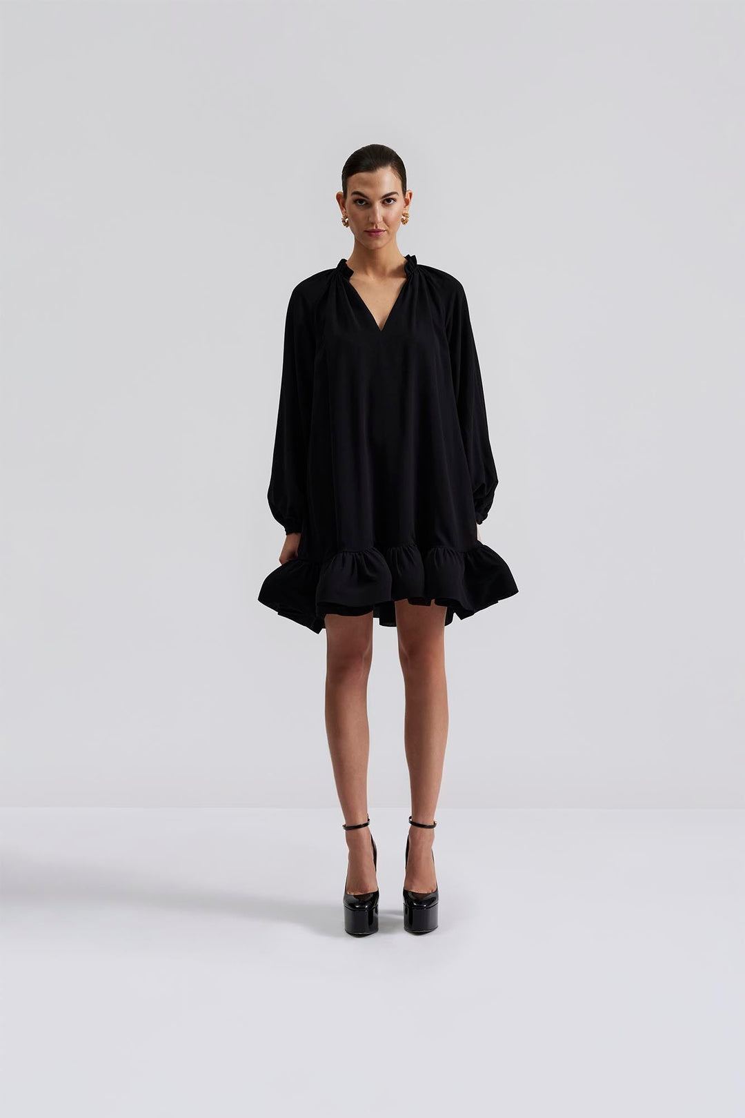 Alva Frill Detailed Mini Dress Black | Kjoler | Smuk - Dameklær på nett