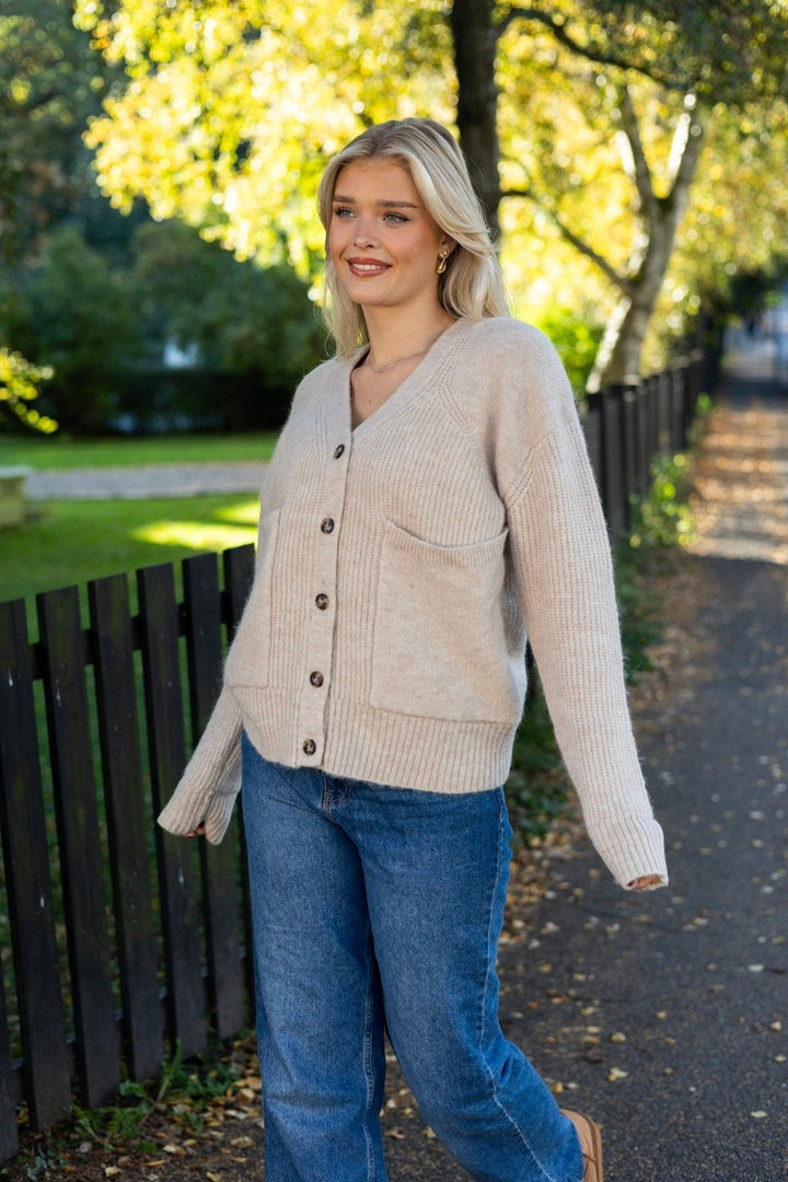 Alva Ls Knit Cardigan Birch Melange | Genser | Smuk - Dameklær på nett