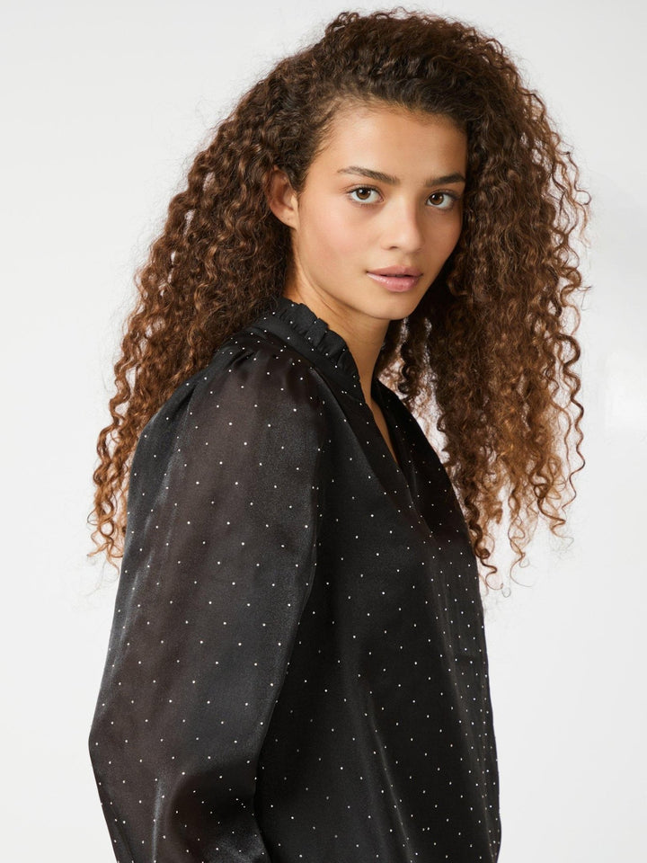 Amara Bedazzled Blouse Black | Skjorter og bluser | Smuk - Dameklær på nett