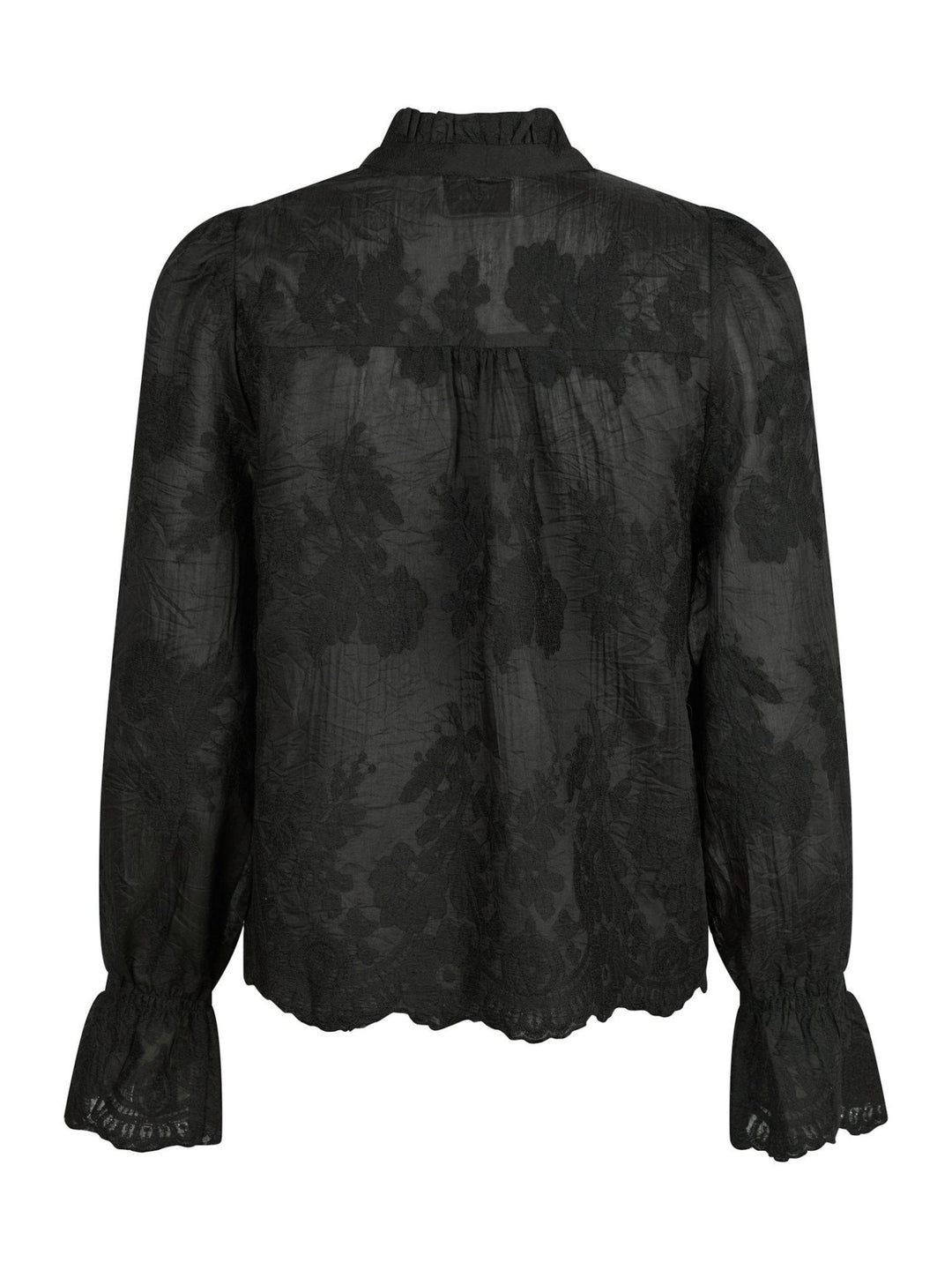 Amara Big Embroidery Blouse Black | Skjorter og bluser | Smuk - Dameklær på nett