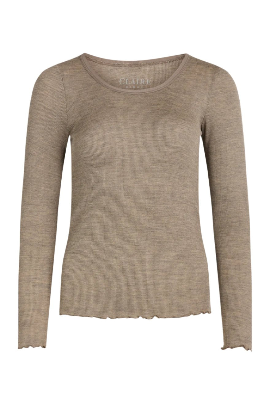 Amber T-Shirt Taupe Melange | Topper | Smuk - Dameklær på nett