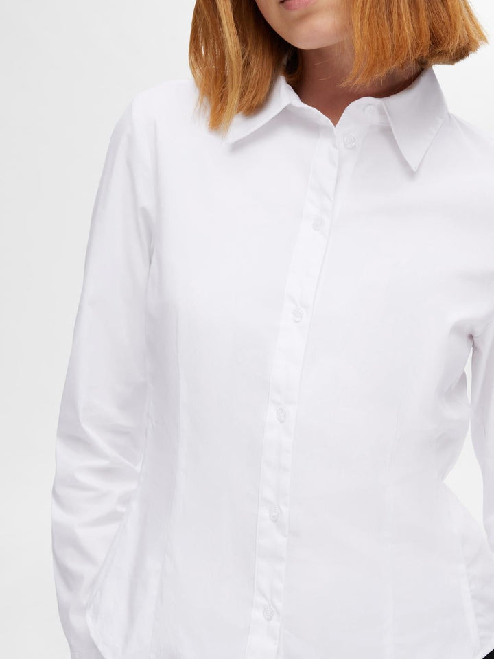 Amira Ls Fitted Shirt Bright White | Skjorter og bluser | Smuk - Dameklær på nett