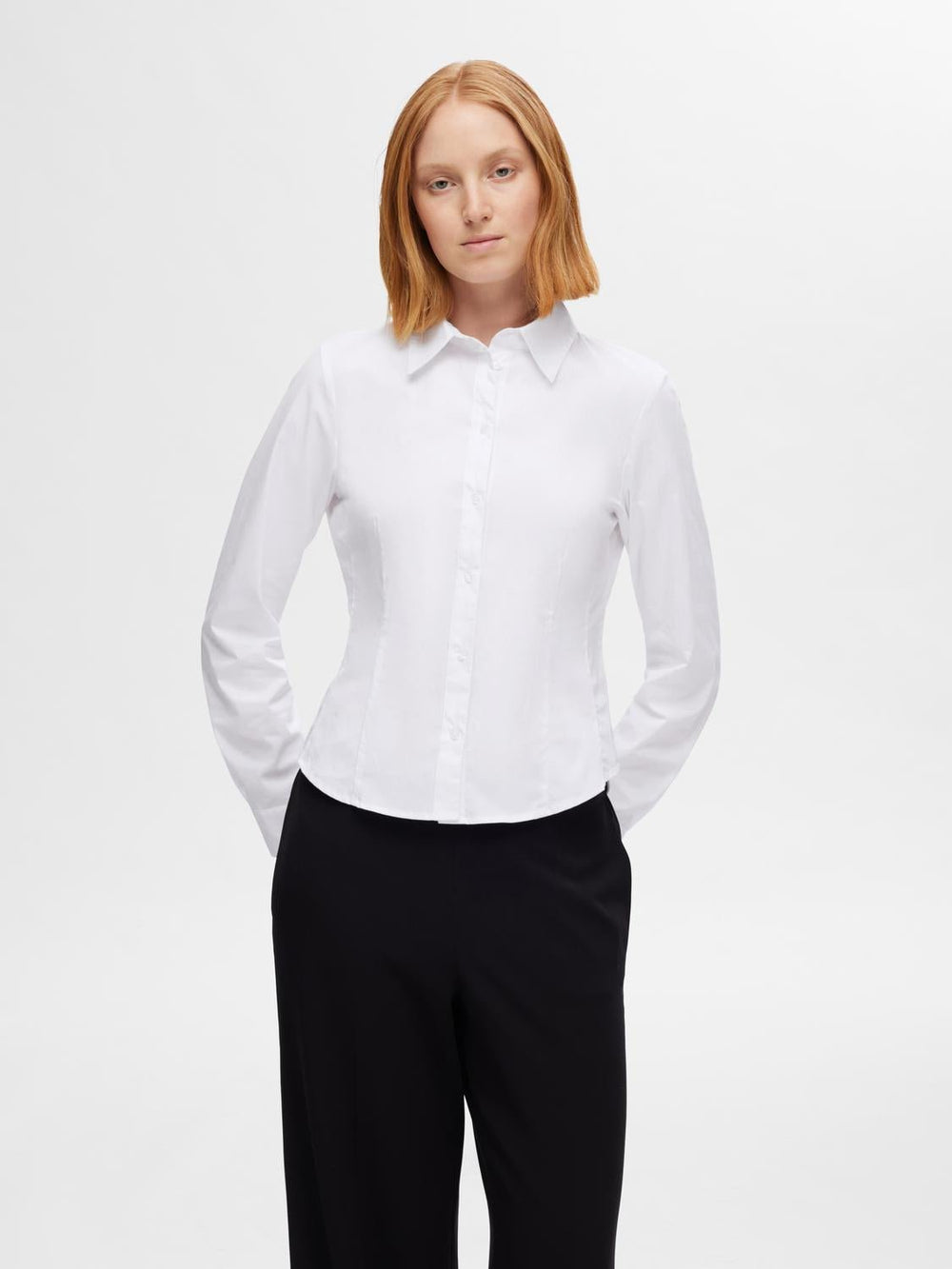 Amira Ls Fitted Shirt Bright White | Skjorter og bluser | Smuk - Dameklær på nett