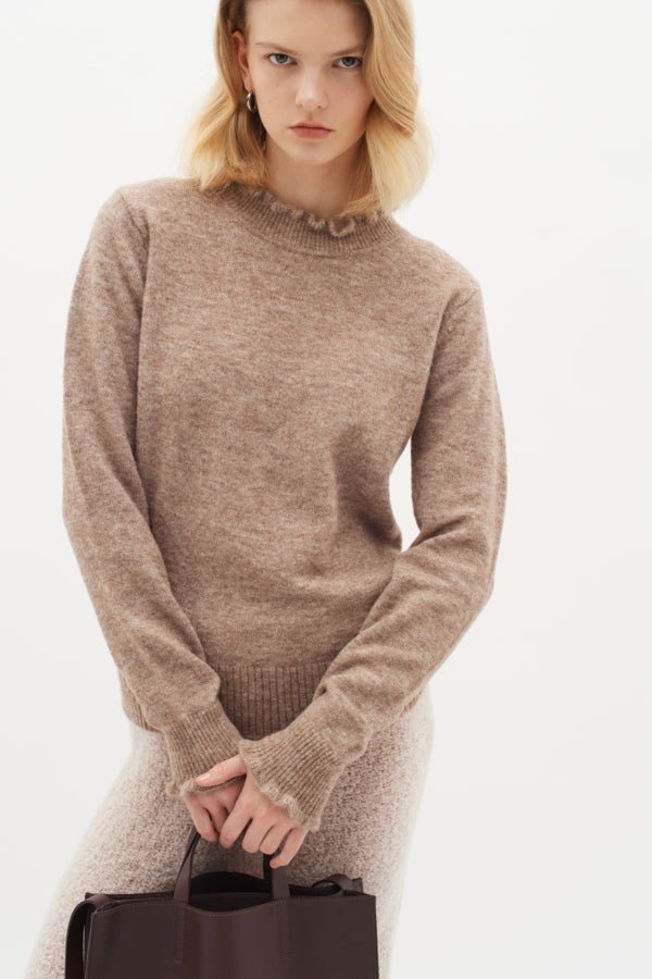 Anajaiw Pullover Sandy Grey Melange | Genser | Smuk - Dameklær på nett