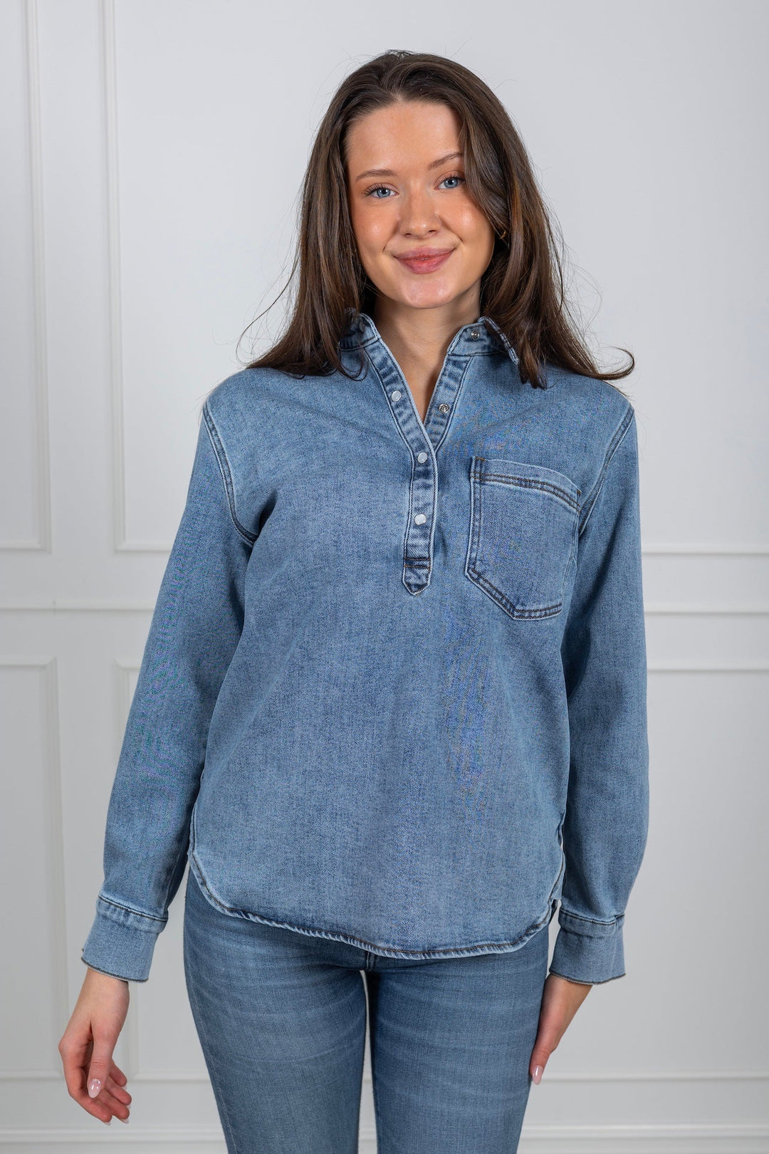 Andorra Blouse Lht Blue Denim | Skjorter og bluser | Smuk - Dameklær på nett