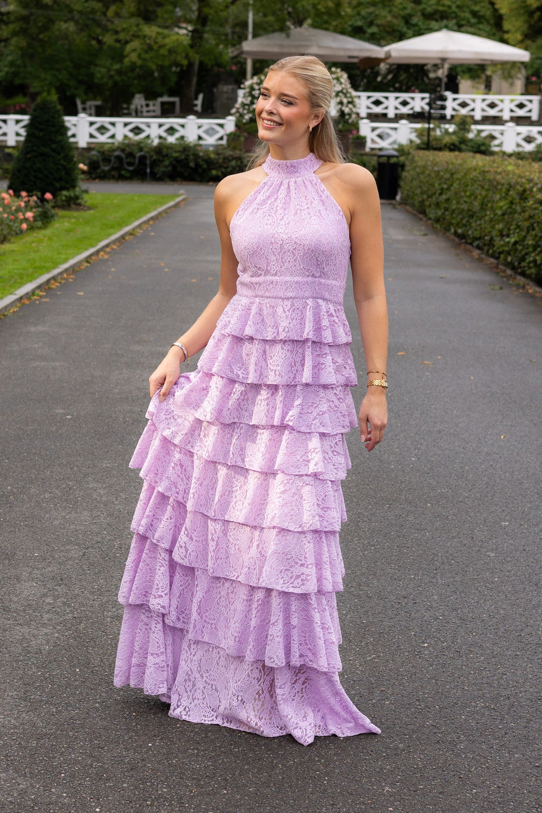 Angel Maxi Dress Halterneck Lavender Lace | Kjoler | Smuk - Dameklær på nett