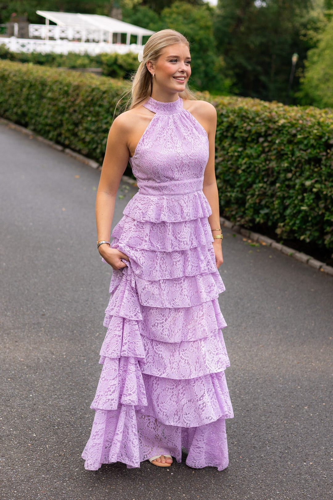 Angel Maxi Dress Halterneck Lavender Lace | Kjoler | Smuk - Dameklær på nett