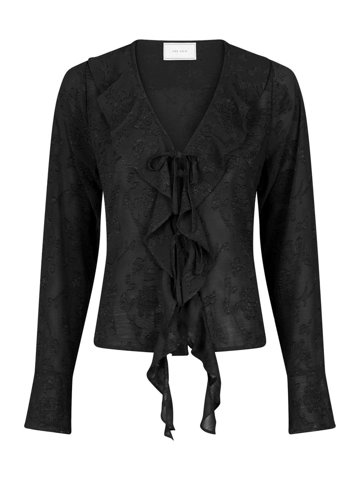 Anika Burnout Blouse Black | Skjorter og bluser | Smuk - Dameklær på nett