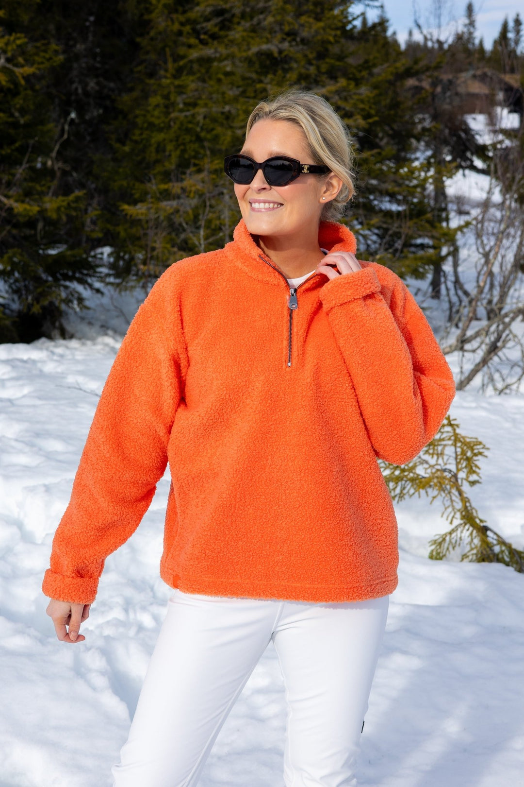 Annie Zip Sweater Orange | Genser | Smuk - Dameklær på nett