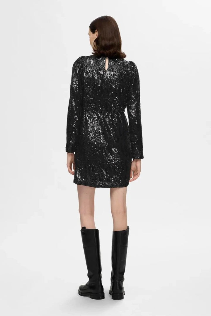 Ari - Colyn Ls Short Sequins Dress Black | Kjoler | Smuk - Dameklær på nett