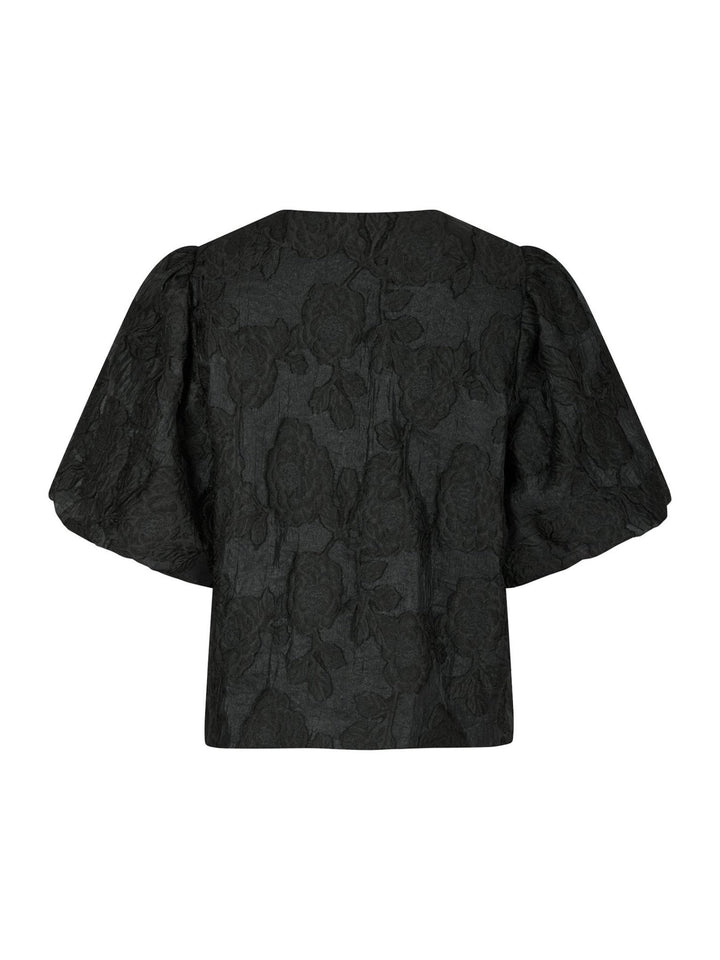 Aska Jacquard Blouse Black | Skjorter og bluser | Smuk - Dameklær på nett