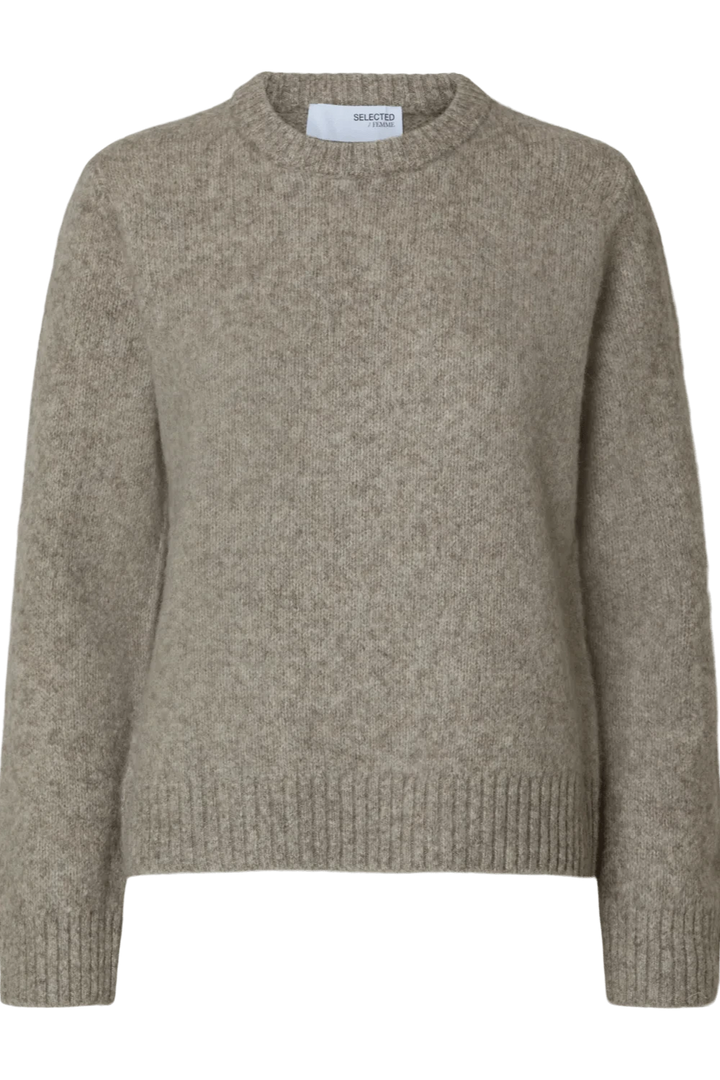 Ava Ls Knit O - Neck Irish Cream Melange | Genser | Smuk - Dameklær på nett