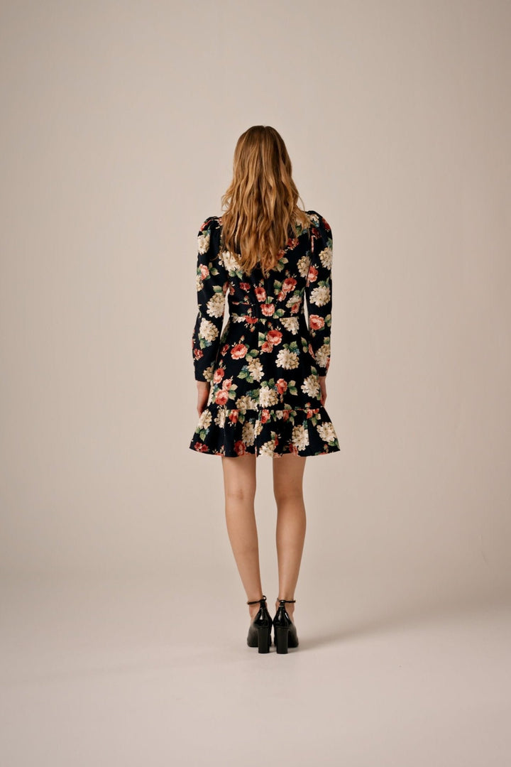 Baby Cord Mini Dress Midnight Roses | Kjoler | Smuk - Dameklær på nett