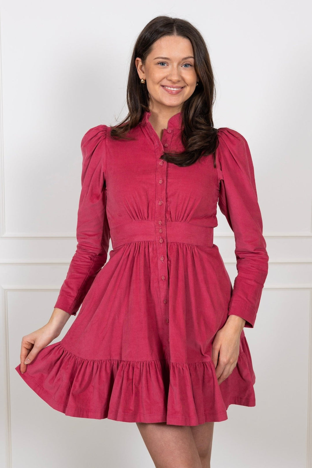 Baby Cord Mini Dress Raspberry | Kjoler | Smuk - Dameklær på nett