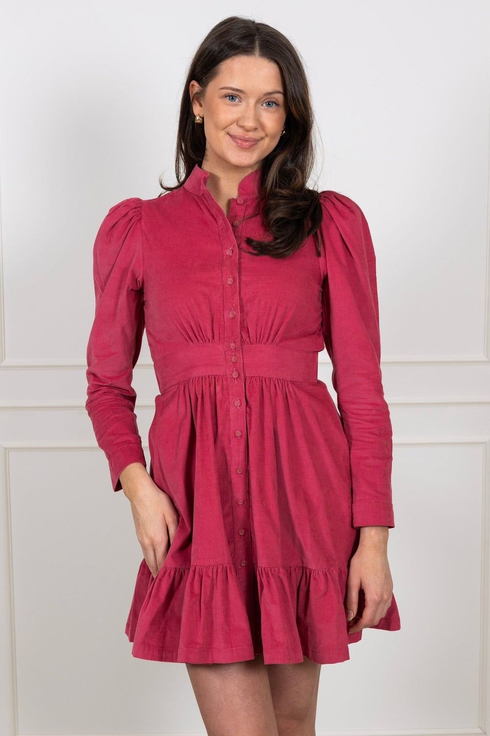 Baby Cord Mini Dress Raspberry | Kjoler | Smuk - Dameklær på nett