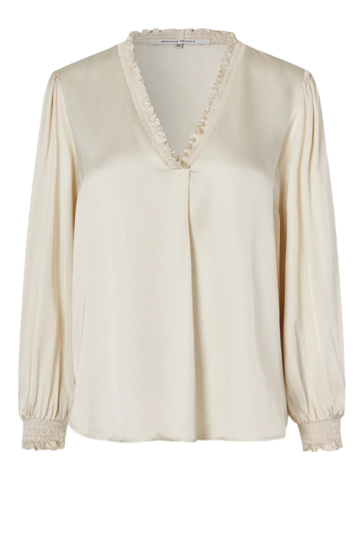 Bardi V - Neck Blouse Brazilian Sand | Skjorter og bluser | Smuk - Dameklær på nett