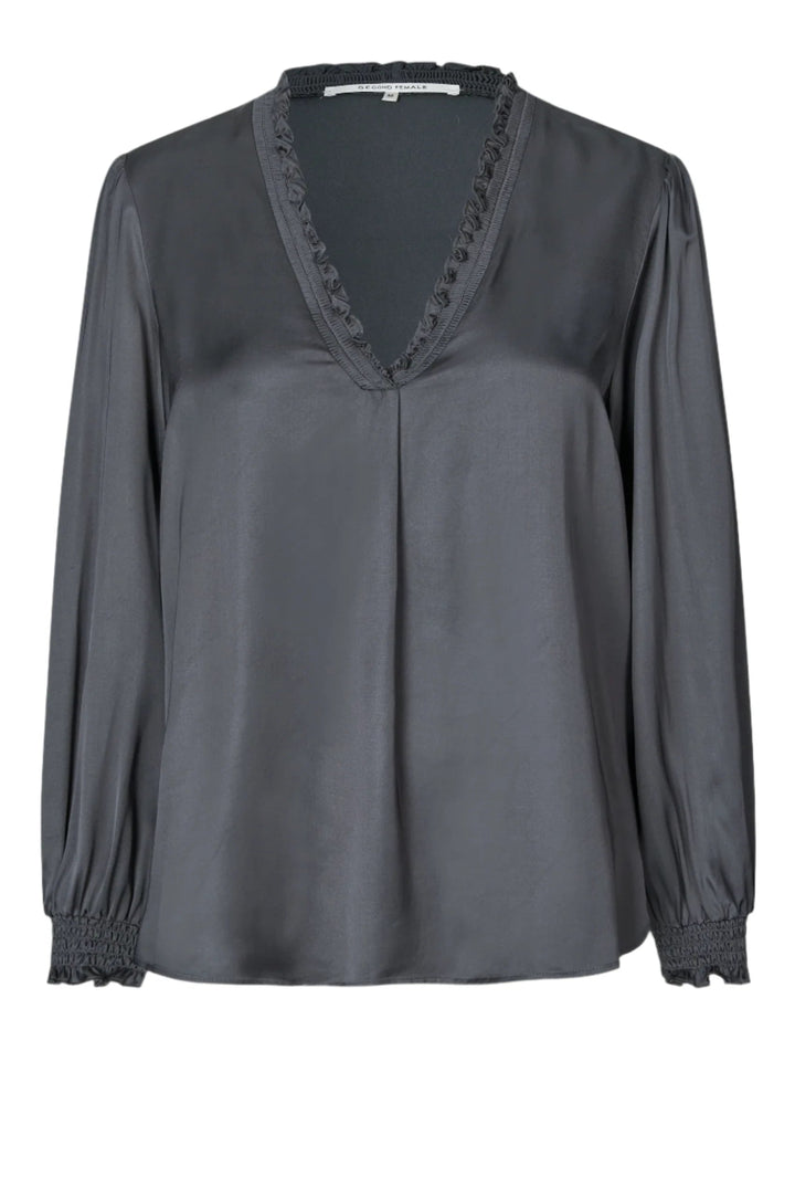 Bardi V - Neck Blouse Volcanic Ash | Skjorter og bluser | Smuk - Dameklær på nett