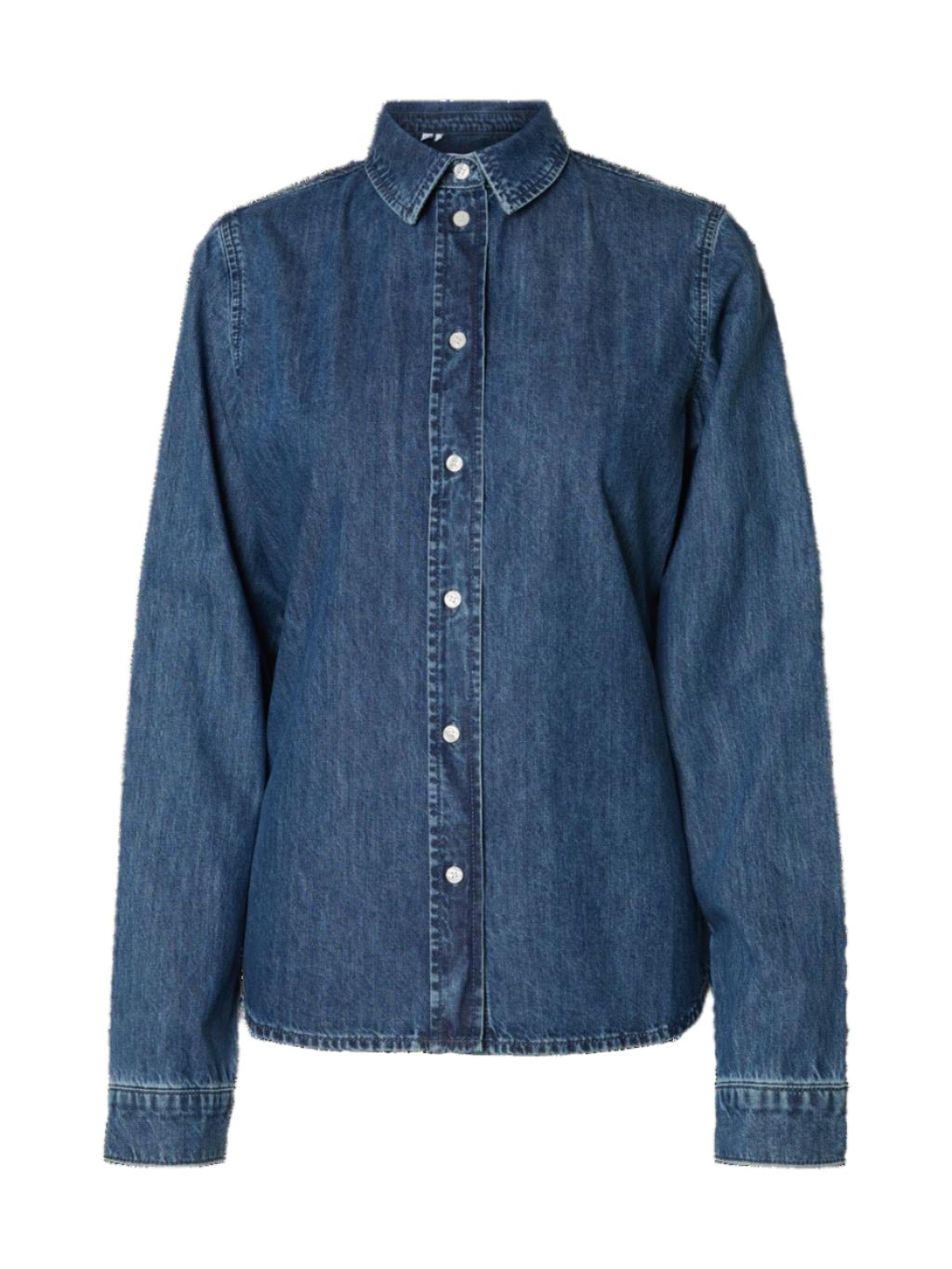 Bea Noa Ls Fitted Denim Shirt Medium Blue Denim | Skjorter og bluser | Smuk - Dameklær på nett