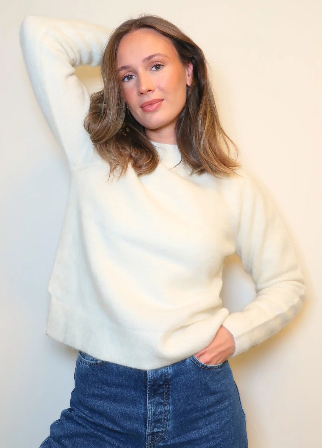 Bella Mohair Sweater Cream | Genser | Smuk - Dameklær på nett