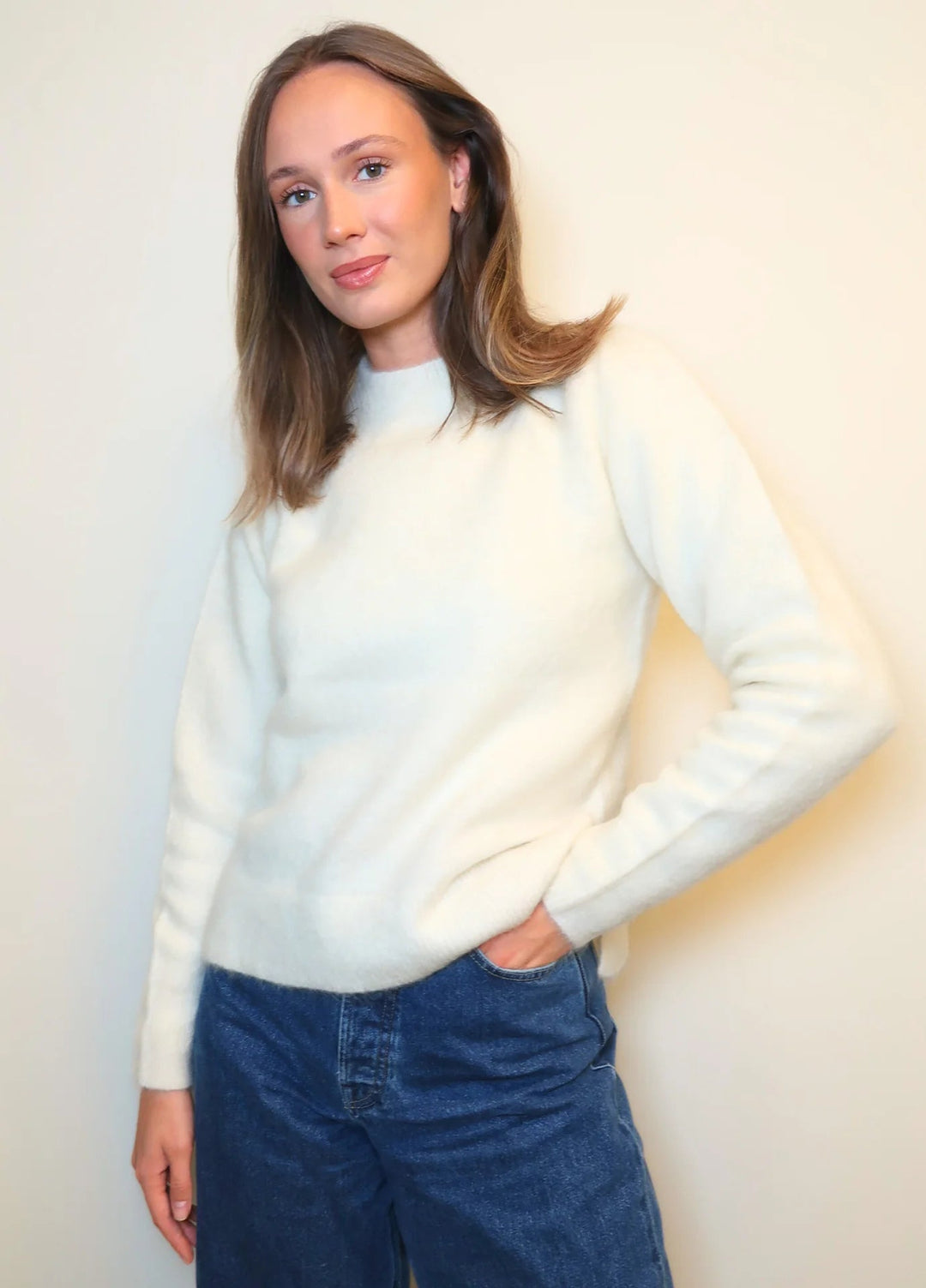 Bella Mohair Sweater Cream | Genser | Smuk - Dameklær på nett