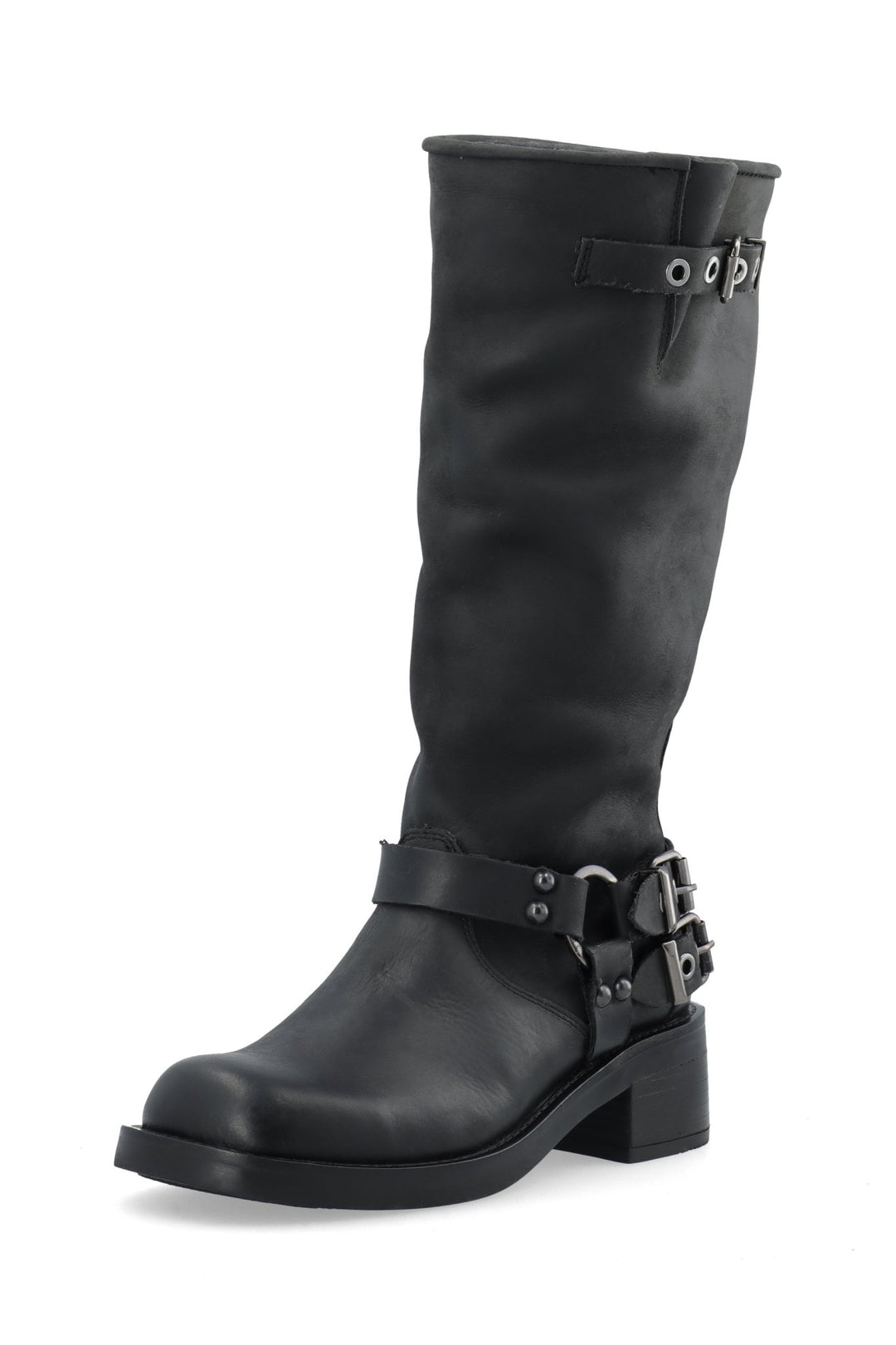 Biaharper Biker Boot Pull Up Leather Black | Sko | Smuk - Dameklær på nett