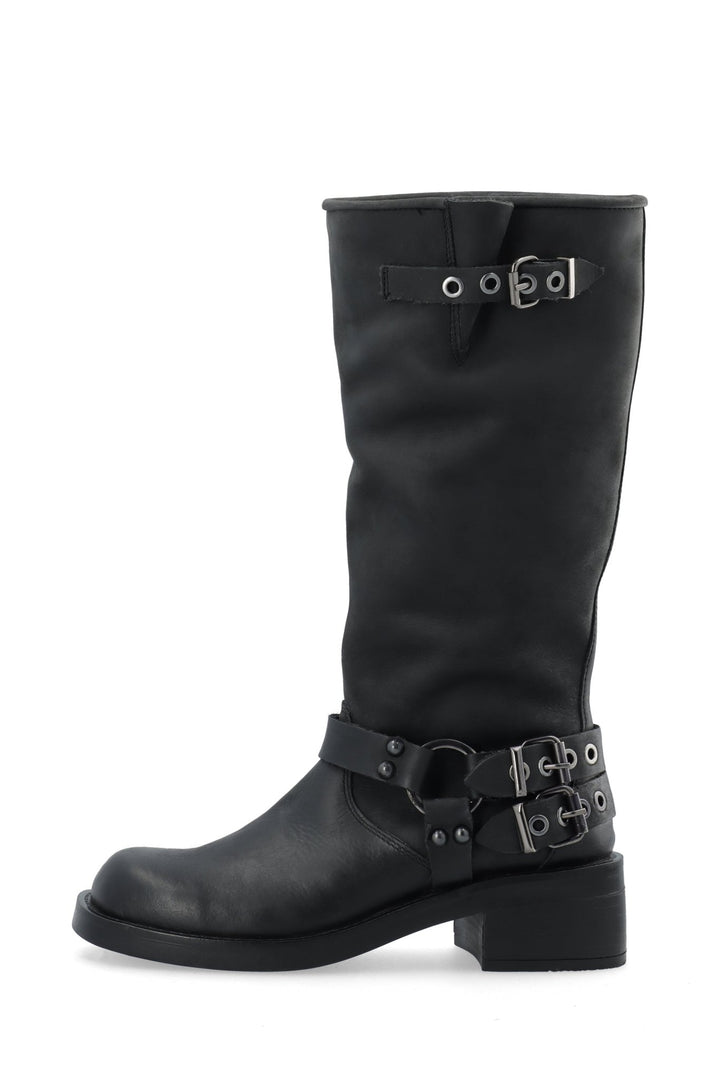 Biaharper Biker Boot Pull Up Leather Black | Sko | Smuk - Dameklær på nett