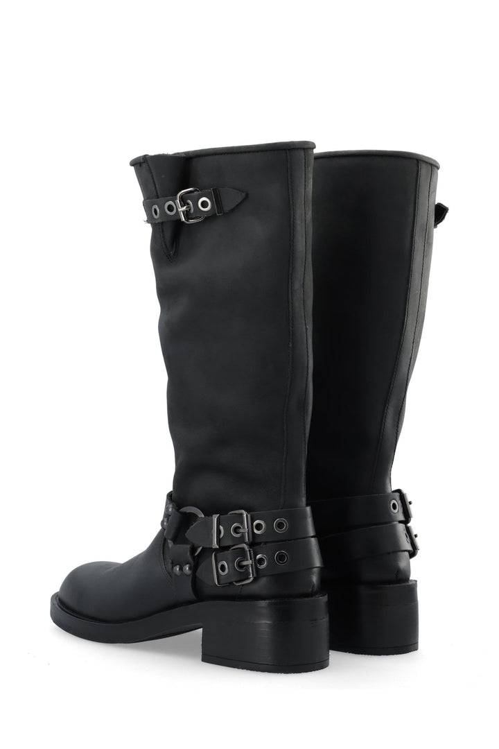 Biaharper Biker Boot Pull Up Leather Black | Sko | Smuk - Dameklær på nett