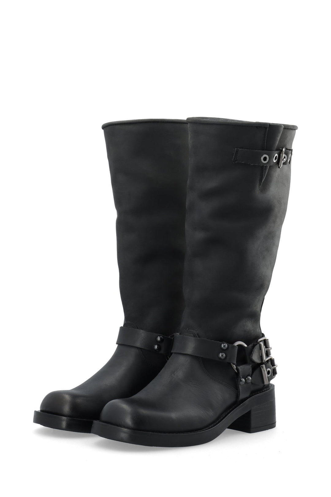 Biaharper Biker Boot Pull Up Leather Black | Sko | Smuk - Dameklær på nett