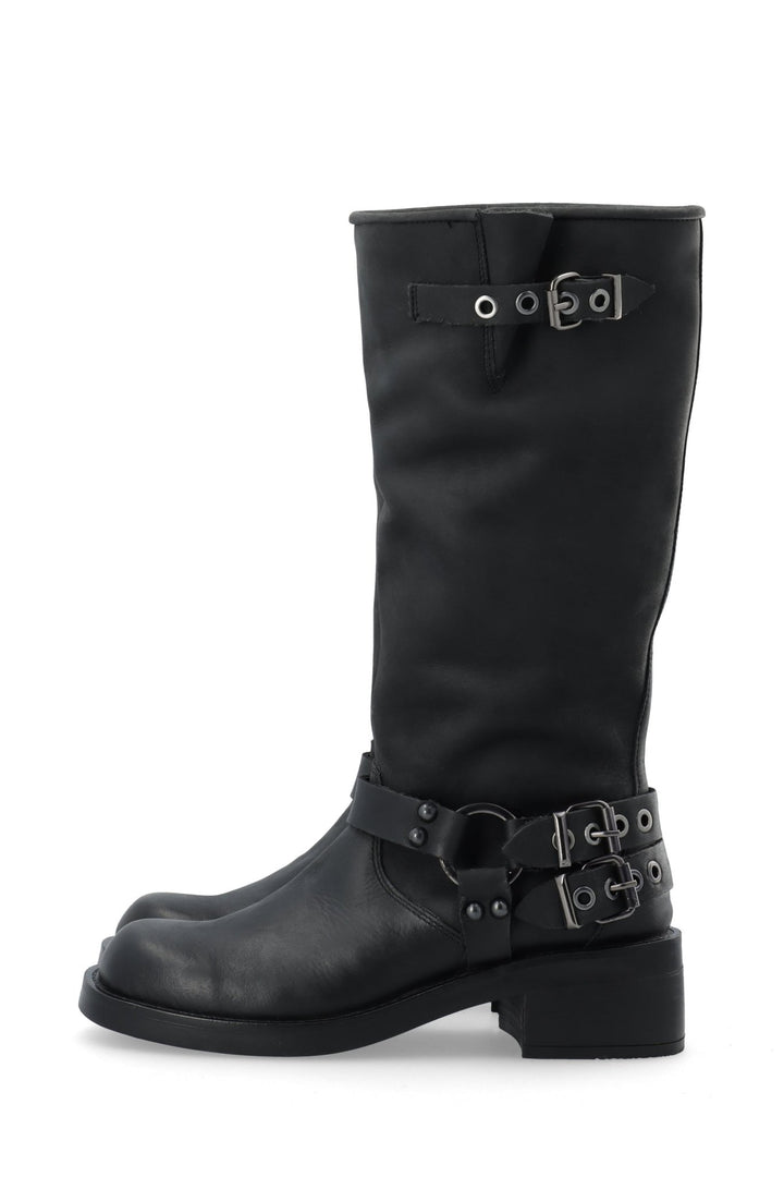 Biaharper Biker Boot Pull Up Leather Black | Sko | Smuk - Dameklær på nett