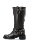 Biaharper Biker Boot Pull Up Leather Dark Brown