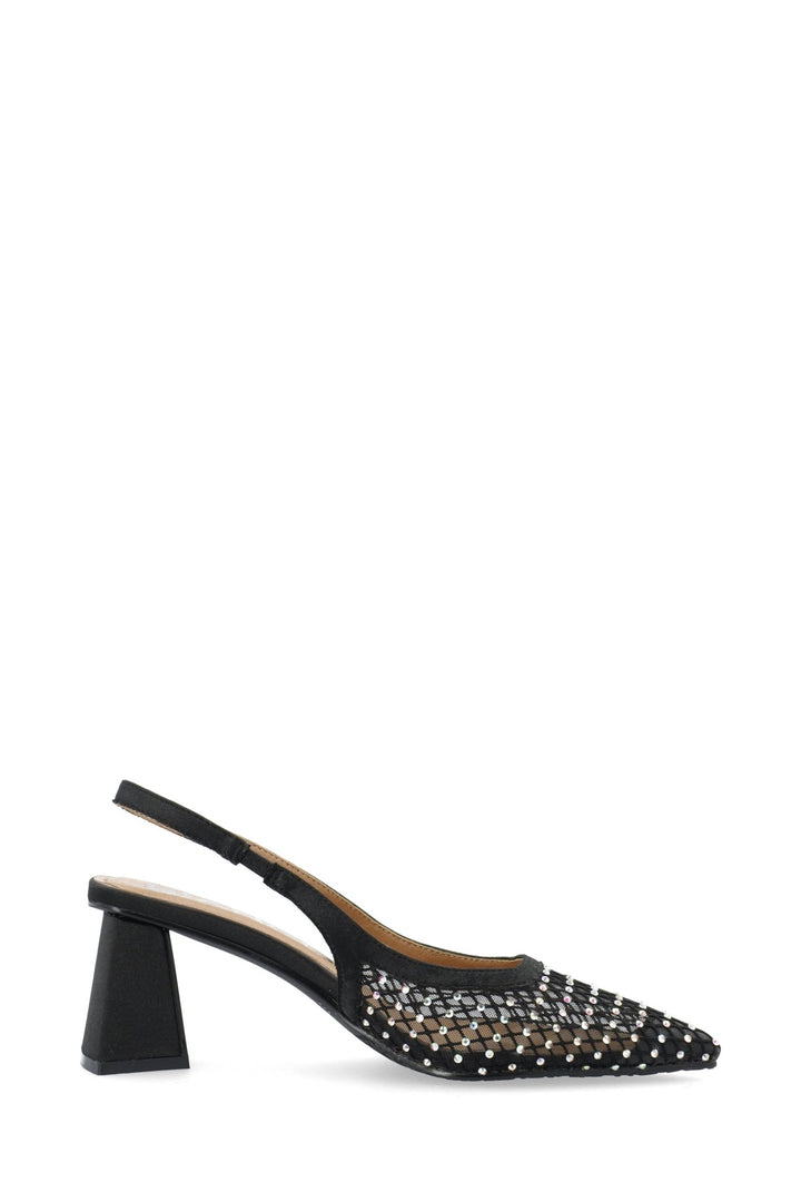 Biamaralyn Slingback Rhinestone Mesh Black | Sko | Smuk - Dameklær på nett