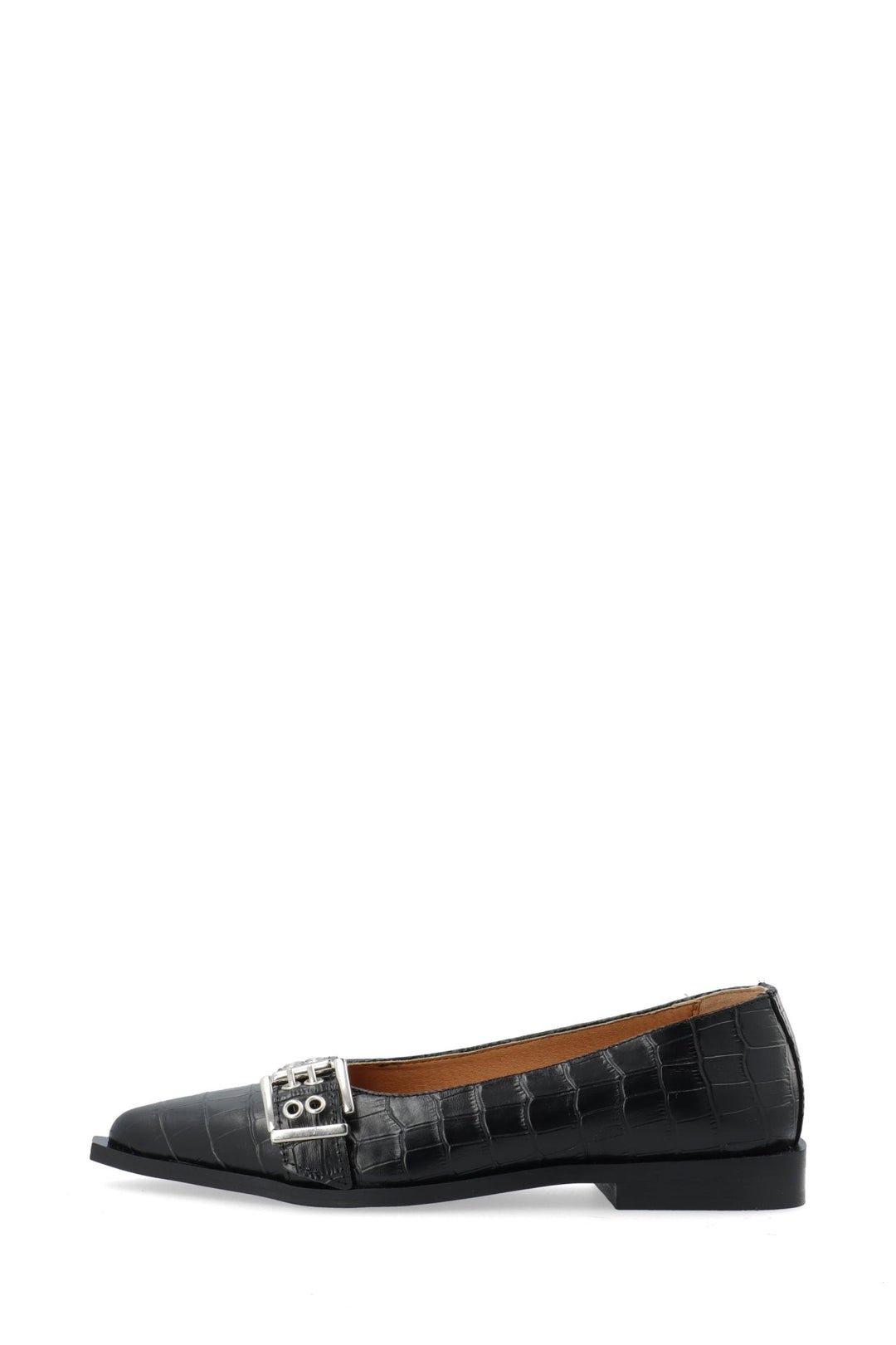 Biavictoria Buckle Ballet Flat Croco Embossed Leather Black | Sko | Smuk - Dameklær på nett